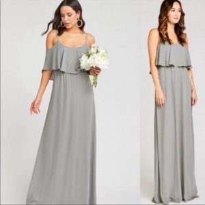 Show Me Your MuMu Caitlin Ruffle Dress Charcoal M